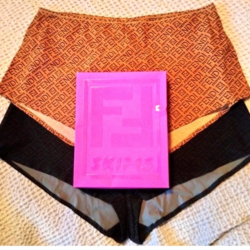 Skims Fendi Collab size 3x 2 pair Panties/boy shorts 💜 - nwt Kim kardashian.